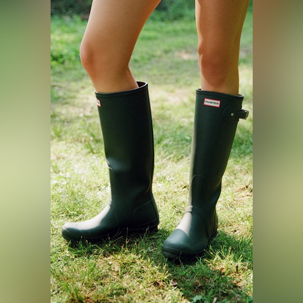 Hunter Women's Original Tall Knee-High Matte Forest Green Rain Boots Sz 7